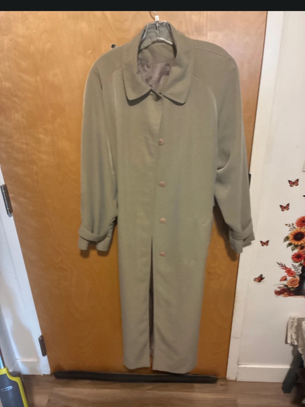 Classic Long Women's Coat in Olive Green